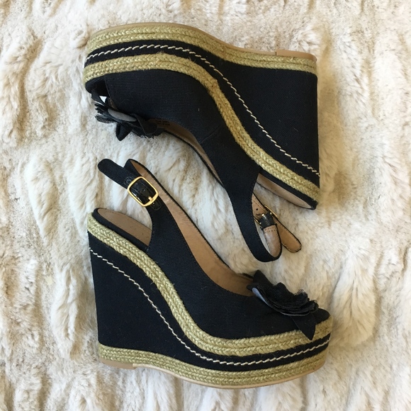 Bakers Shoes - BAKERS Platform Wedges with Flower Detail